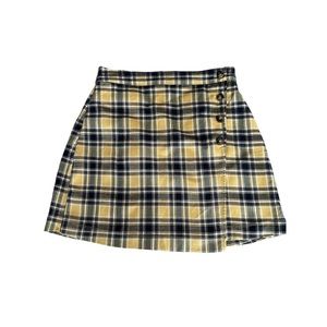 Hollister Ultra High-Rise size M yellow & black plaid/tartan mini skirt